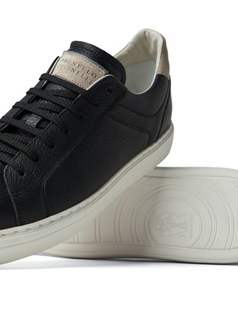 Black Low Top Leather Sneakers
