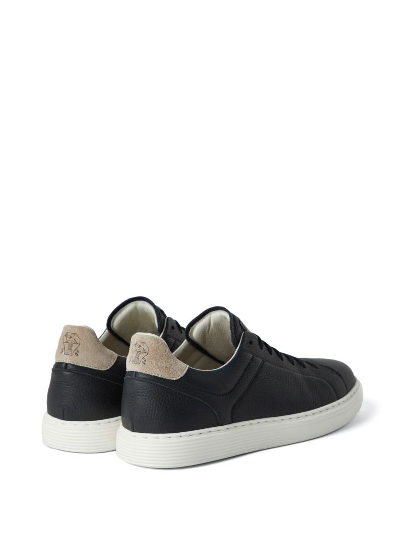 Black Low Top Leather Sneakers