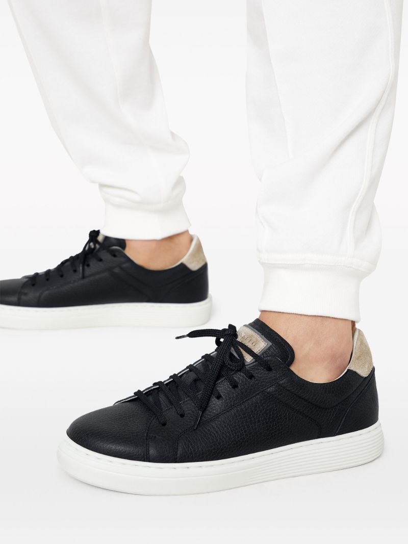 Black Low Top Leather Sneakers