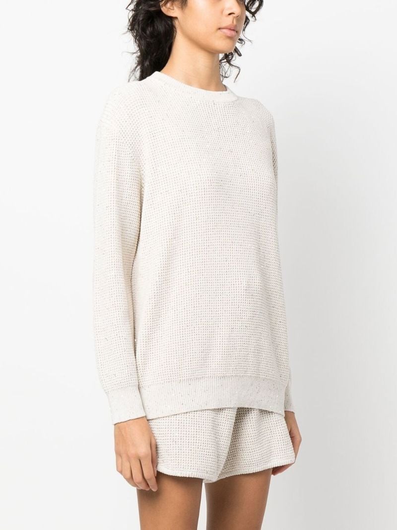 Neutral Chunky-knit Cotton Sweater