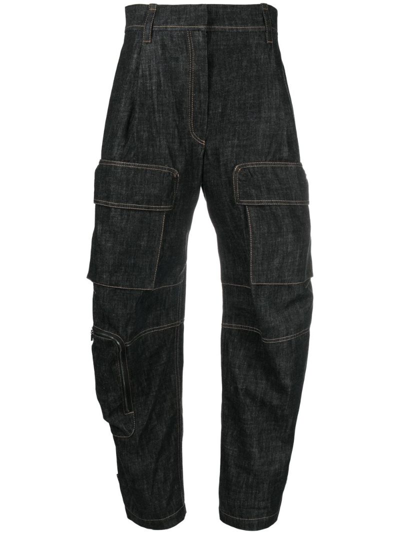 Black High Waist Cargo Jeans