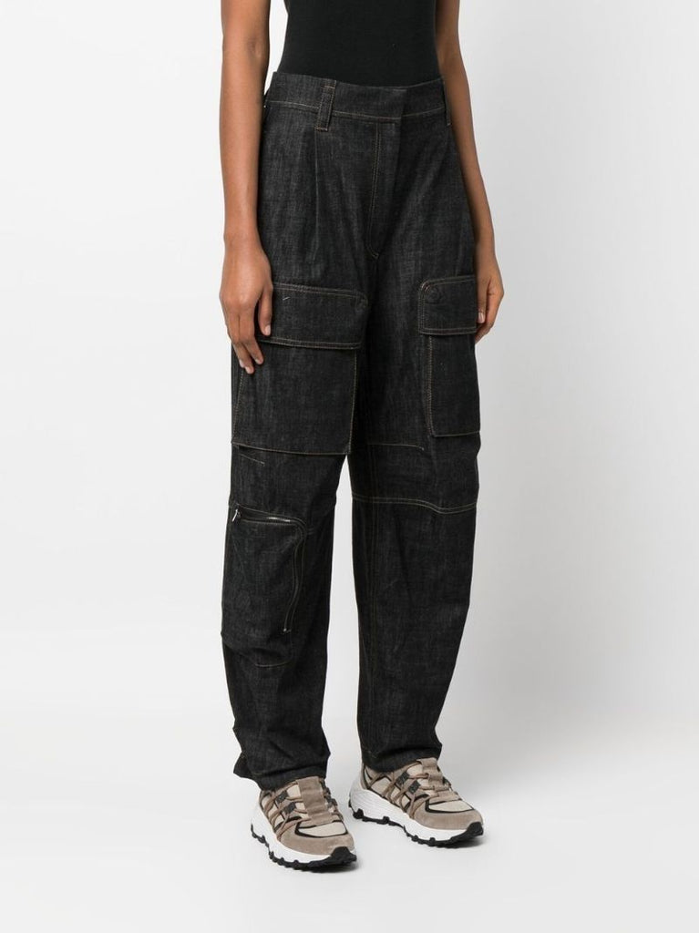 Black High Waist Cargo Jeans
