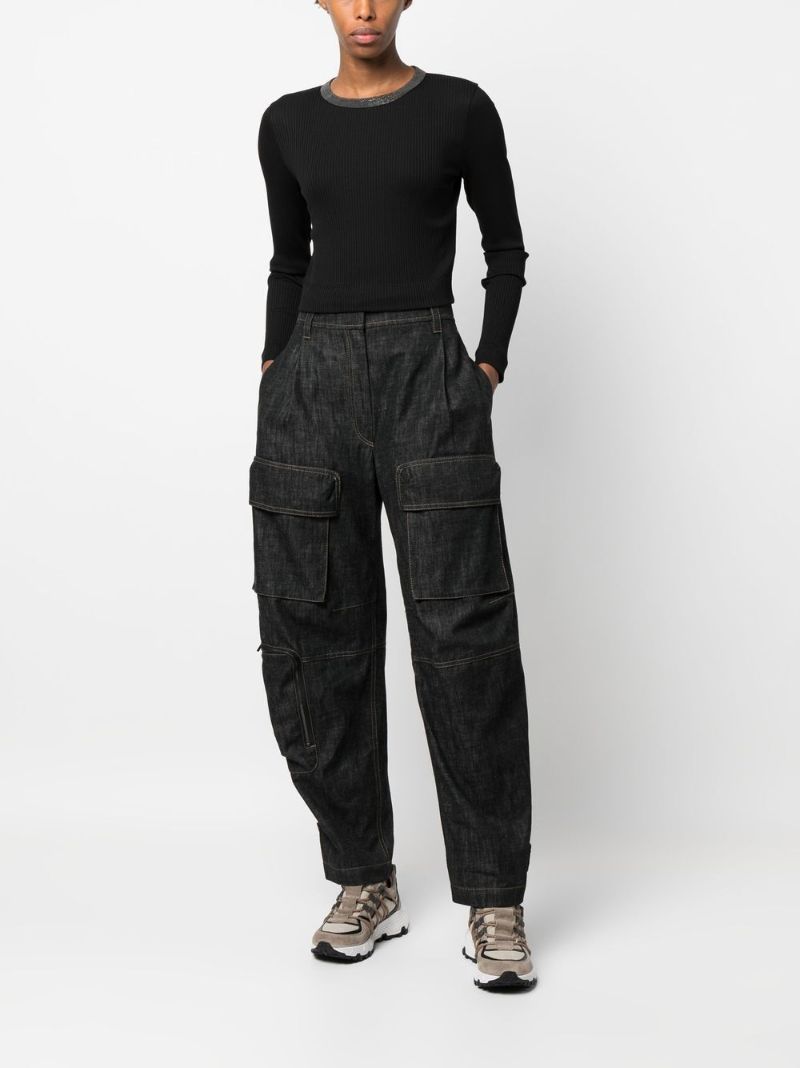 Black High Waist Cargo Jeans