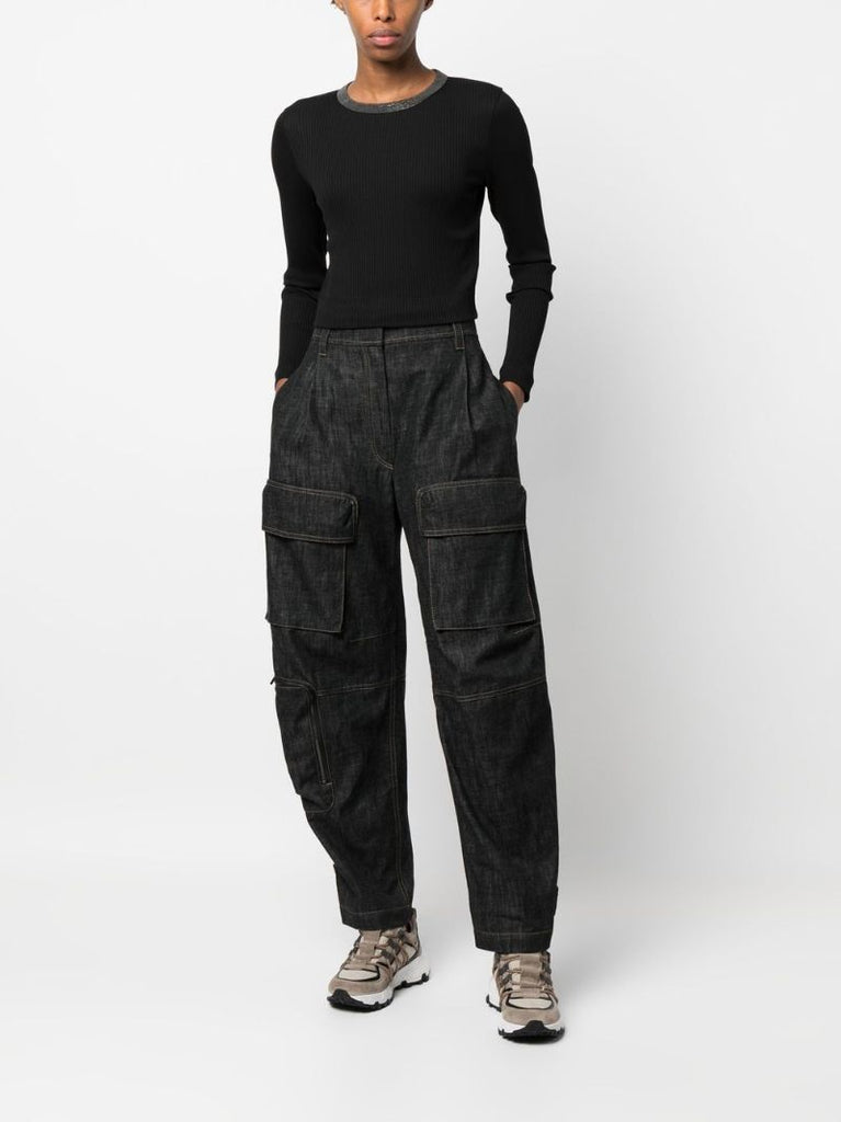Black High Waist Cargo Jeans