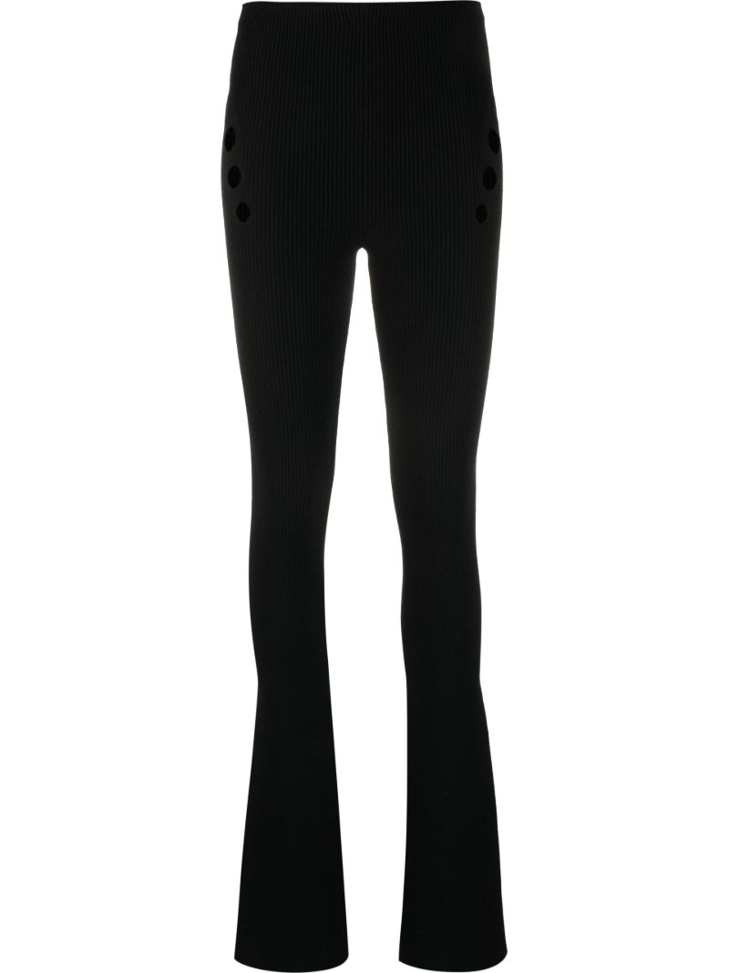 Black the Openworked Knit Trousers