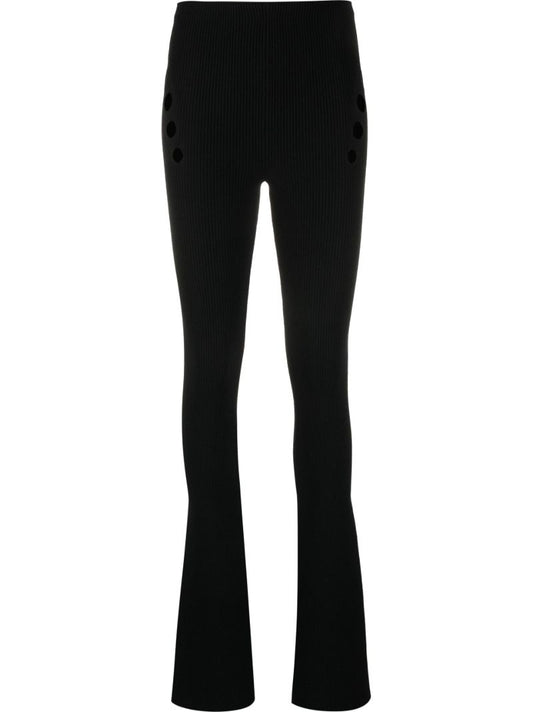 Black the Openworked Knit Trousers