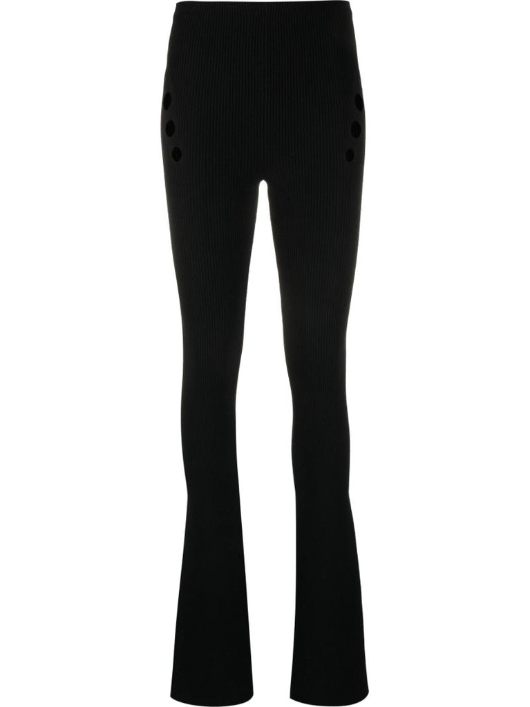 Black the Openworked Knit Trousers
