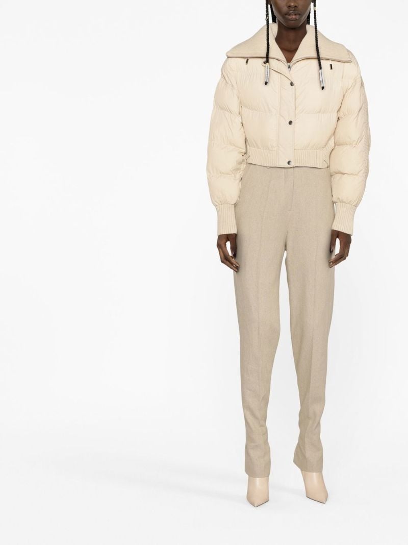 Neutral La Doudoune Briciola Cropped Puffed Jacket