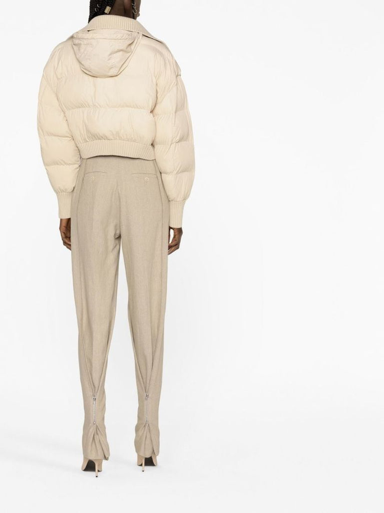 Neutral La Doudoune Briciola Cropped Puffed Jacket