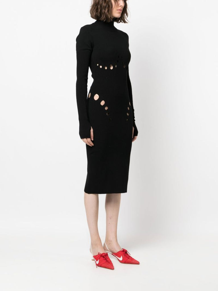 Black Cut-out Detail Midi Dress