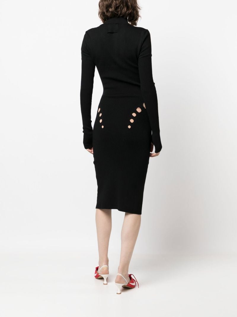Black Cut-out Detail Midi Dress