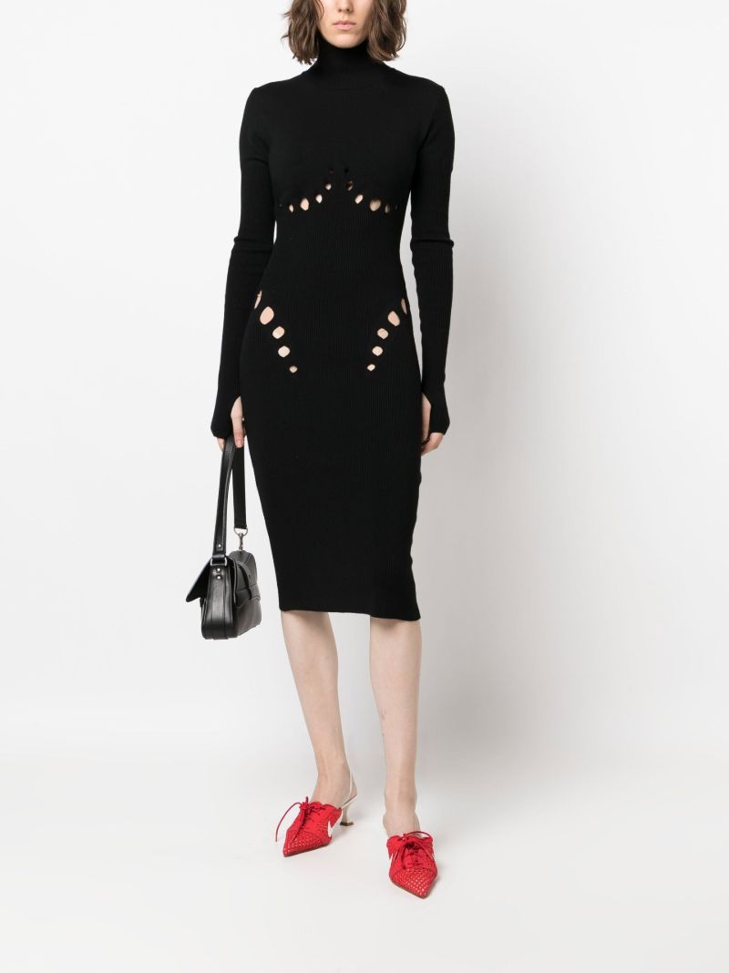 Black Cut-out Detail Midi Dress