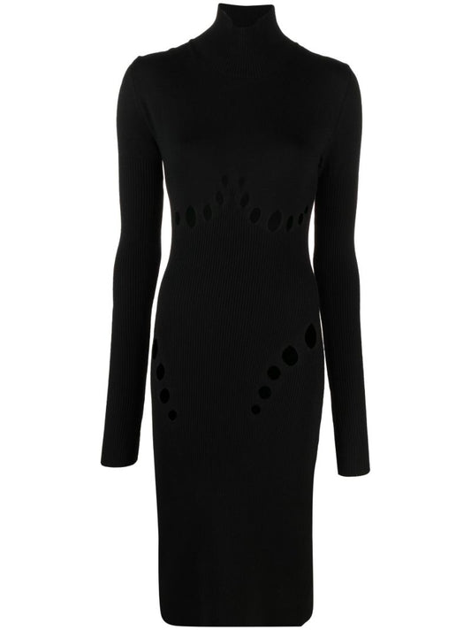 Black Cut-out Detail Midi Dress