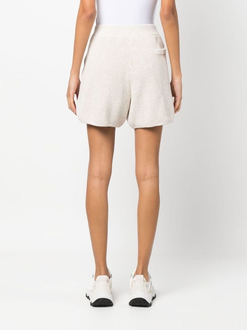 Neutral Knitted Drawstring Shorts