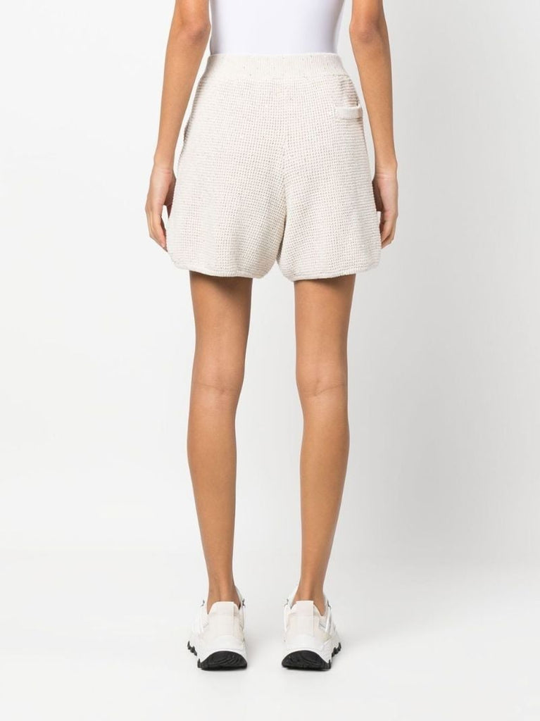 Neutral Knitted Drawstring Shorts