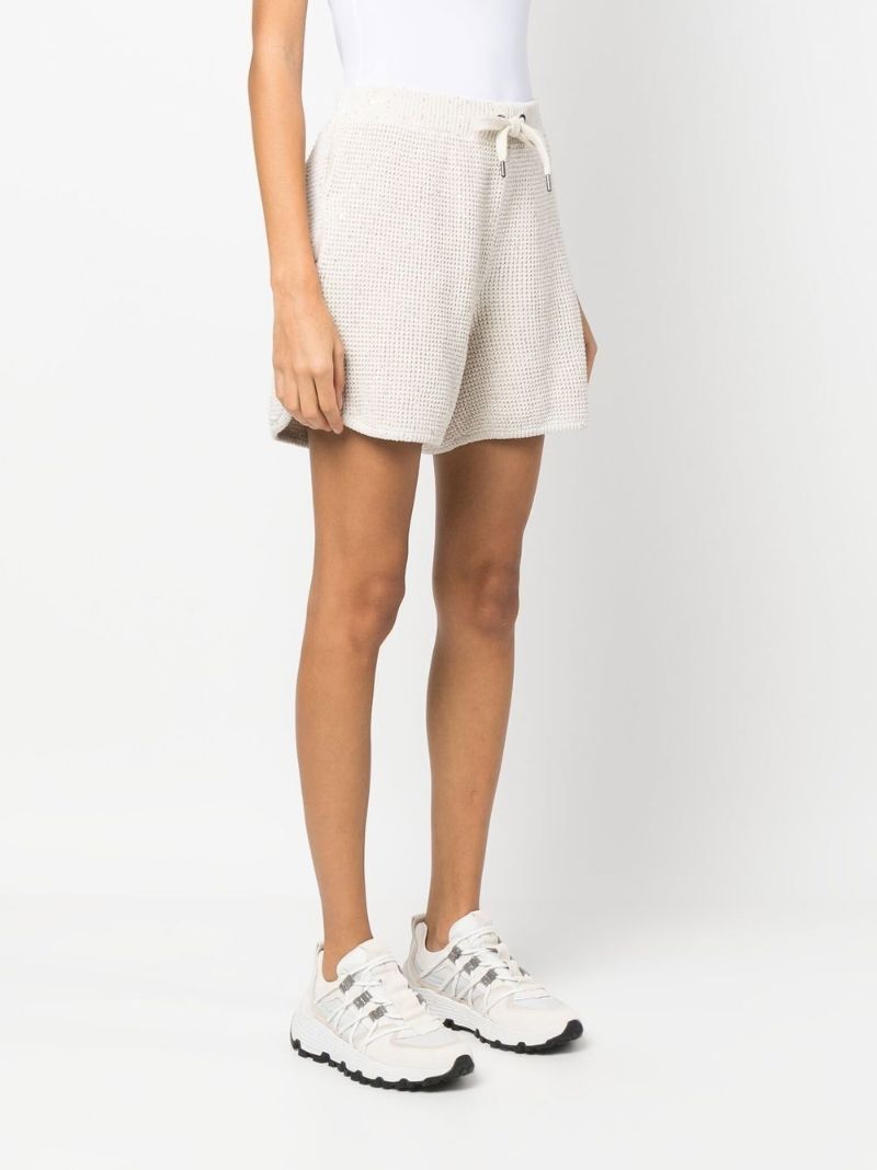 Neutral Knitted Drawstring Shorts