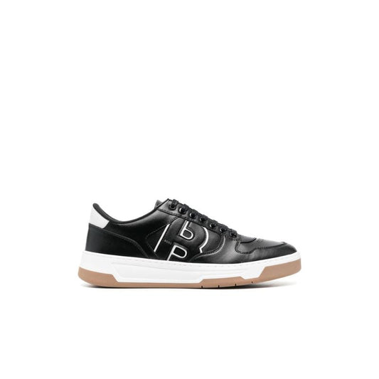 Black Lace-up Leather Sneakers