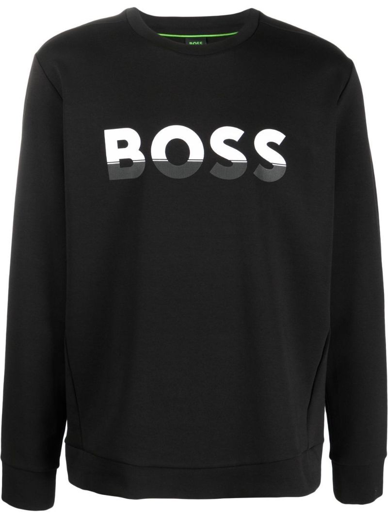 Black Logo Print Sweater