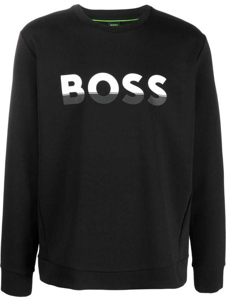 Black Logo Print Sweater