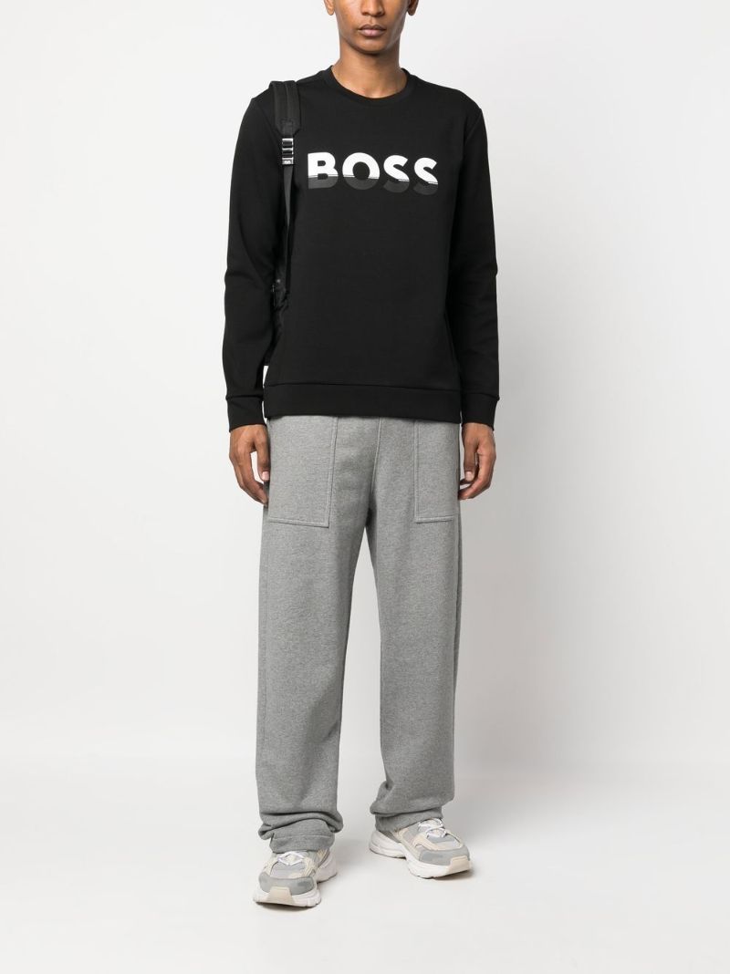 Black Logo Print Sweater