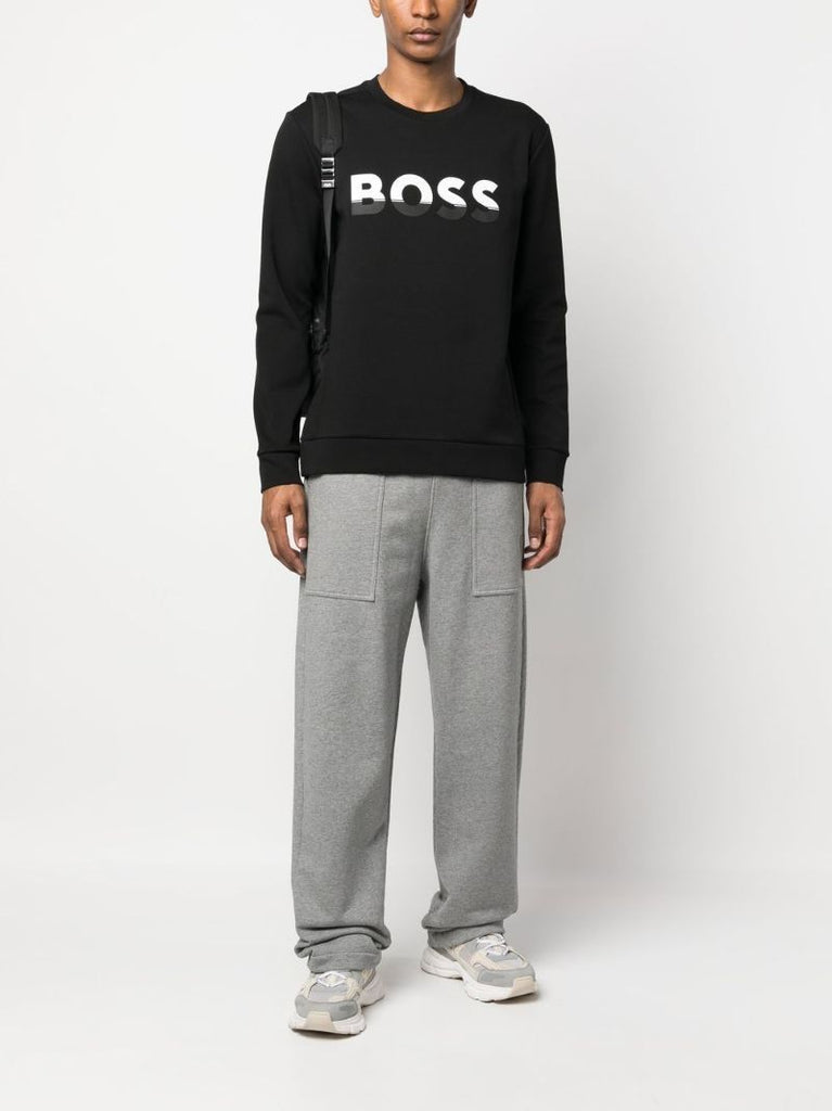 Black Logo Print Sweater