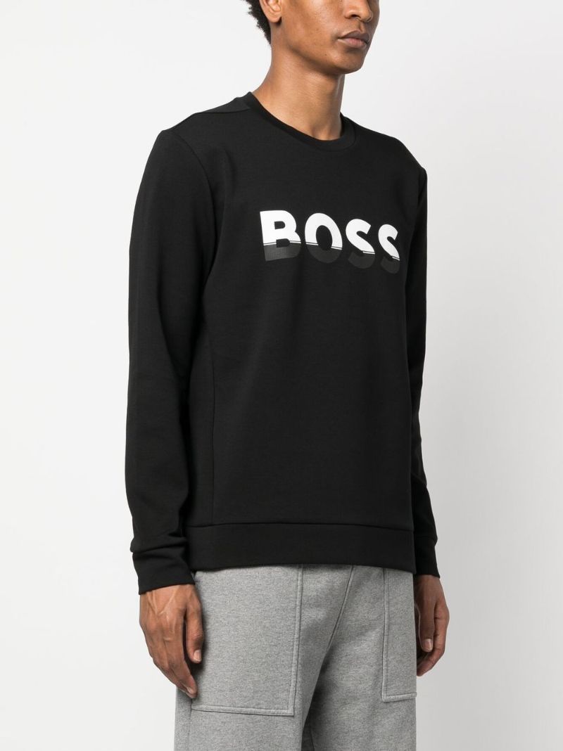 Black Logo Print Sweater