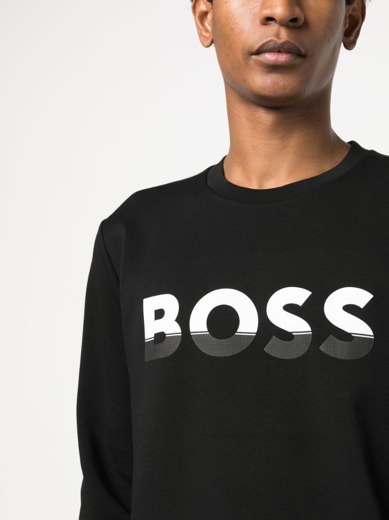 Black Logo Print Sweater