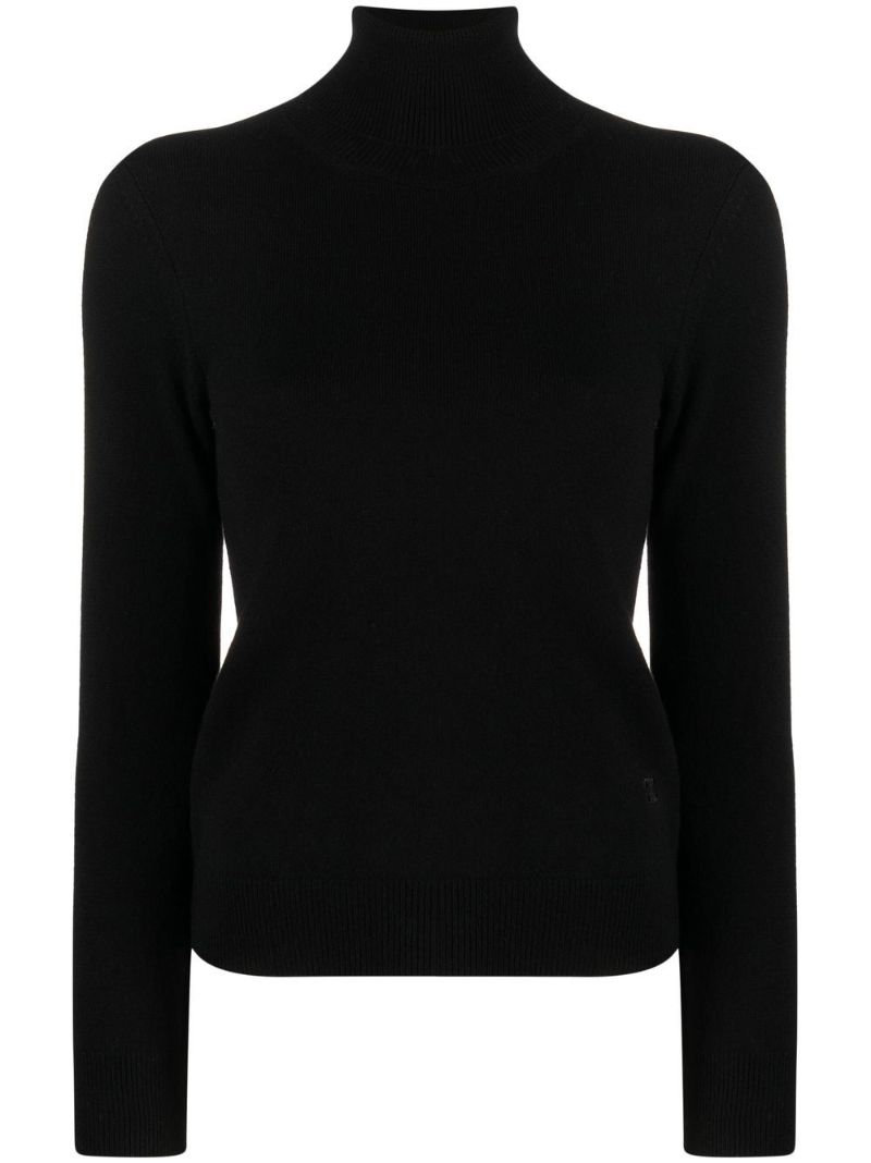 Black Roll Neck Cashmere Sweater