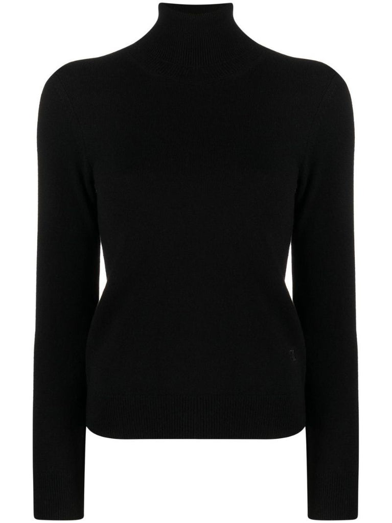 Black Roll Neck Cashmere Sweater