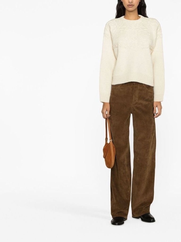 Beige Triomphe Crew Neck Jumper