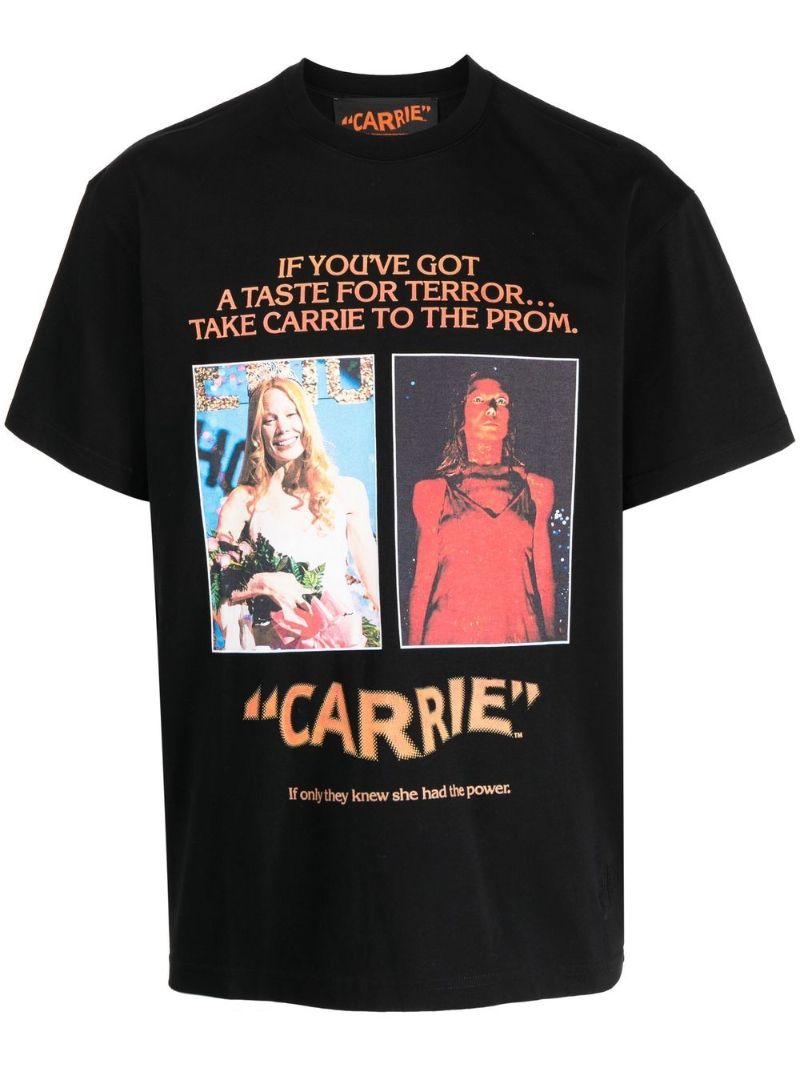 Black Carrie Poster Print Cotton T-shirt