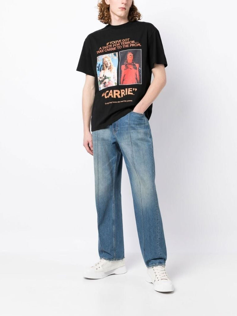 Black Carrie Poster Print Cotton T-shirt