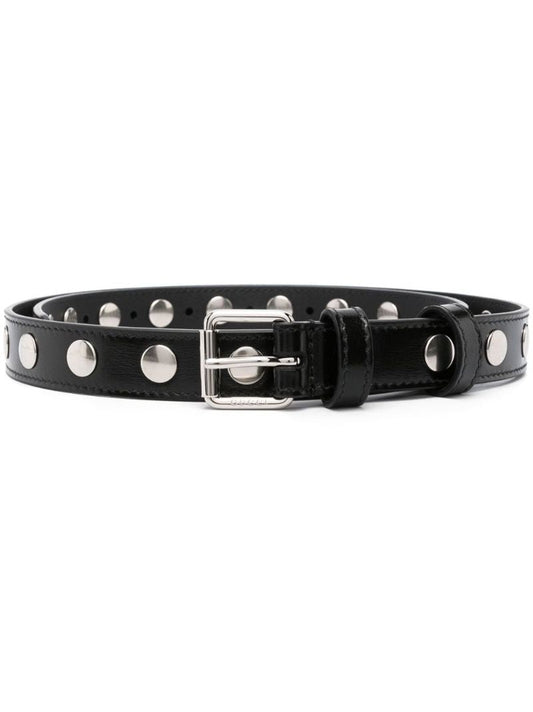 Black Studded Leather Belt