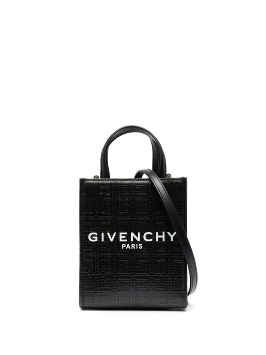 Black G Mini Vertical Top Handle Bag
