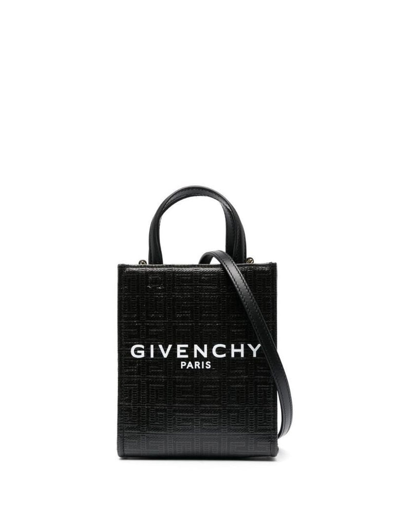 Black G Mini Vertical Top Handle Bag