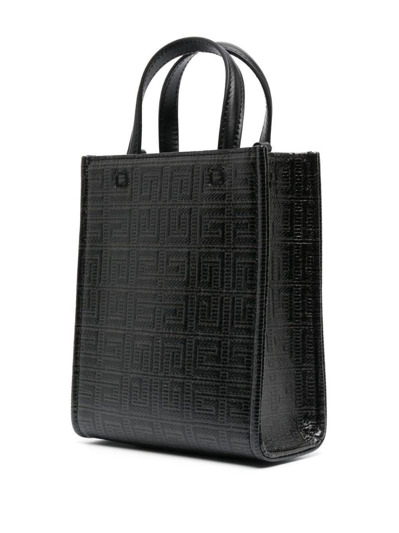 Black G Mini Vertical Top Handle Bag