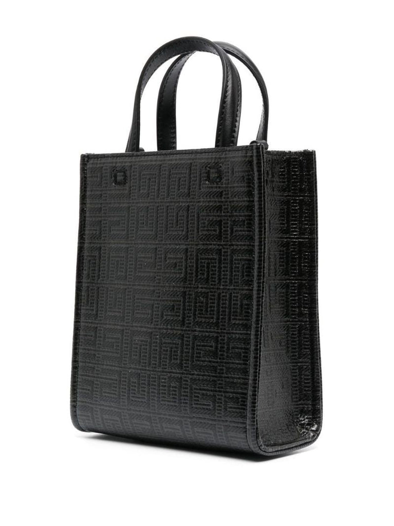 Black G Mini Vertical Top Handle Bag