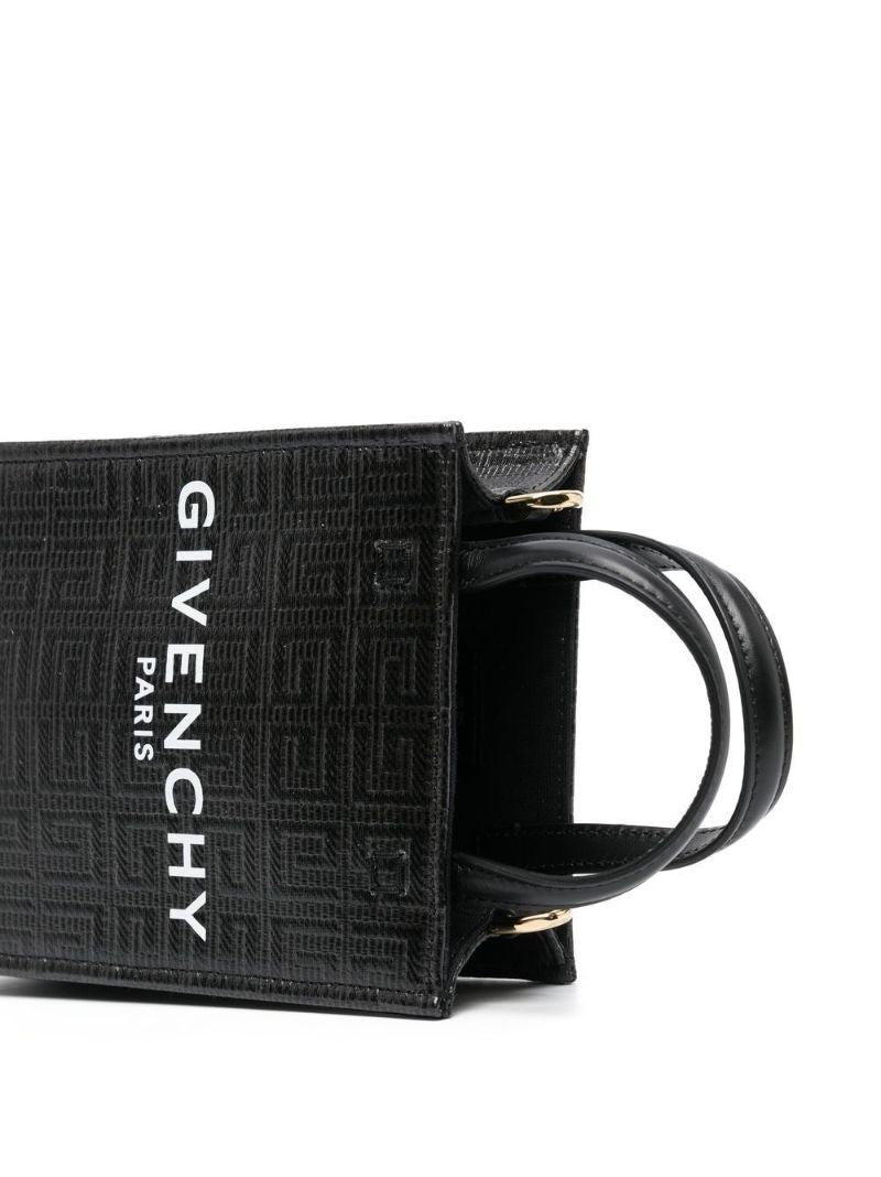Black G Mini Vertical Top Handle Bag