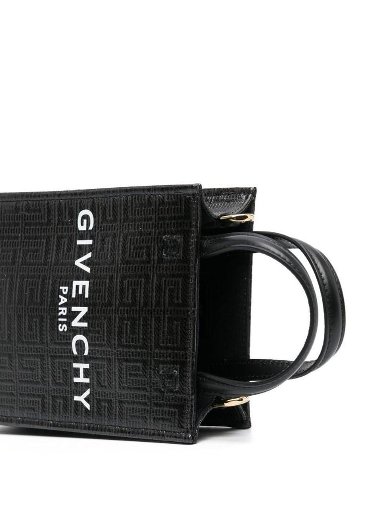 Black G Mini Vertical Top Handle Bag