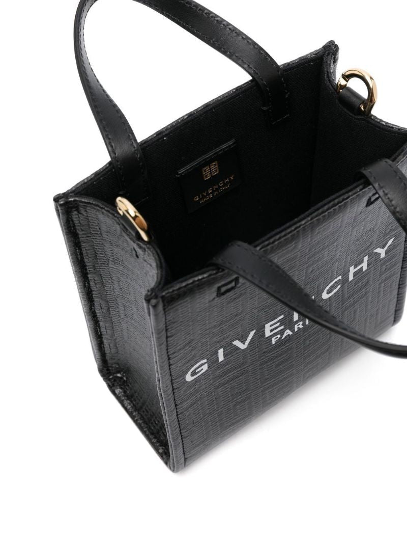 Black G Mini Vertical Top Handle Bag