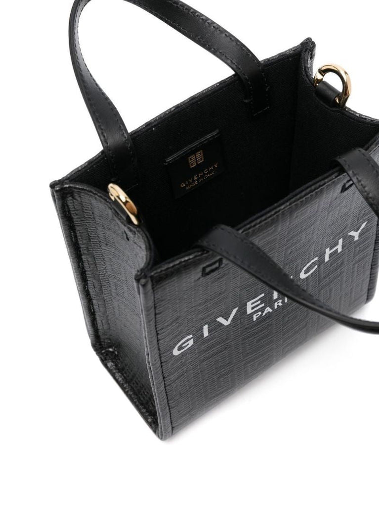 Black G Mini Vertical Top Handle Bag
