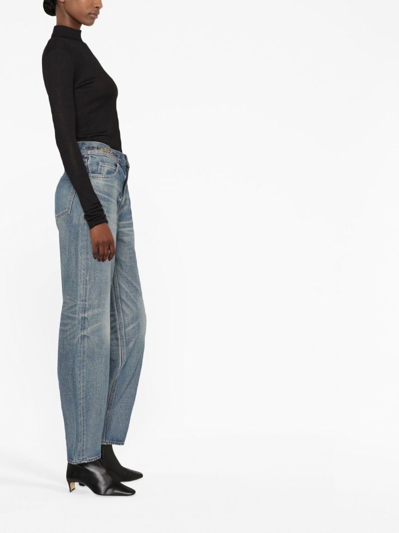 Blue Margaret Straight-leg Jeans