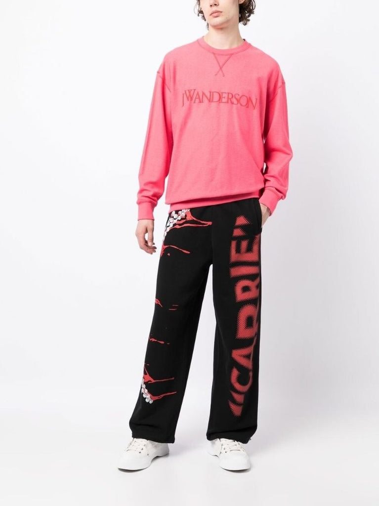 Black Carrie Graphic Print Track Pants