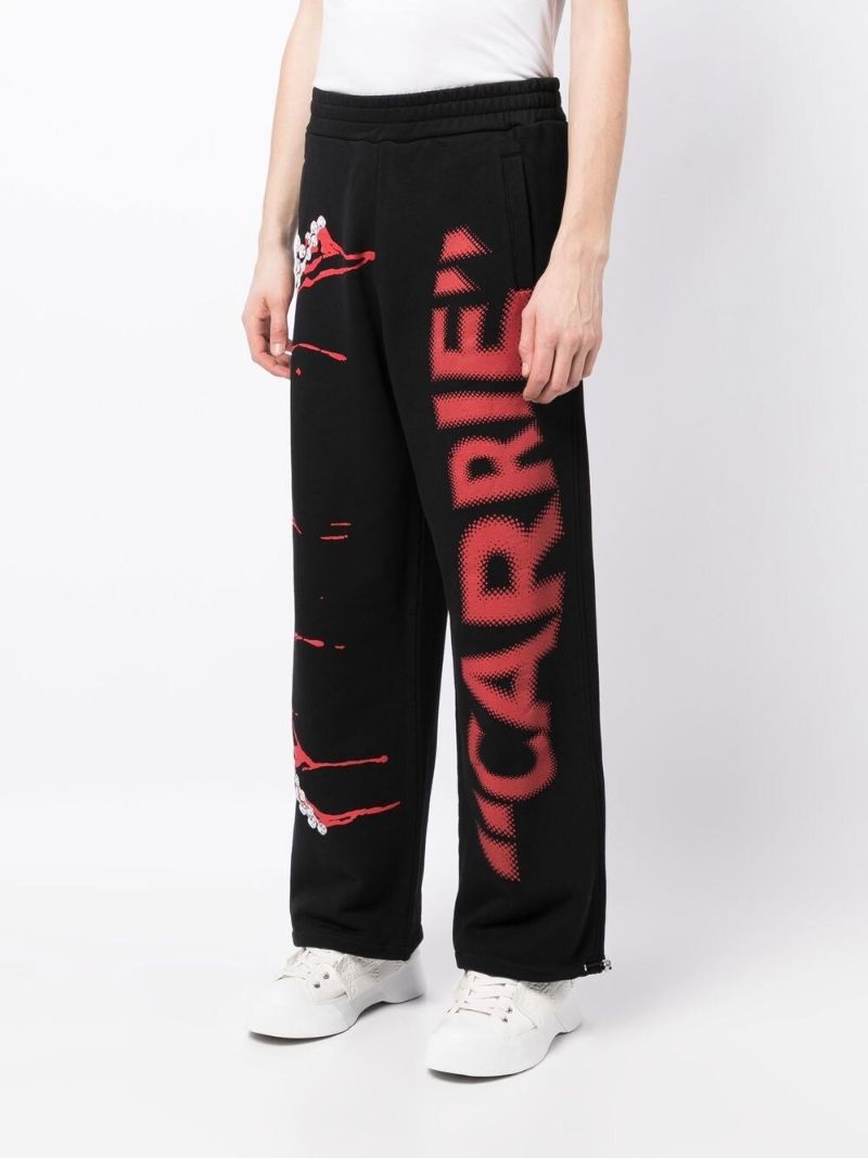 Black Carrie Graphic Print Track Pants