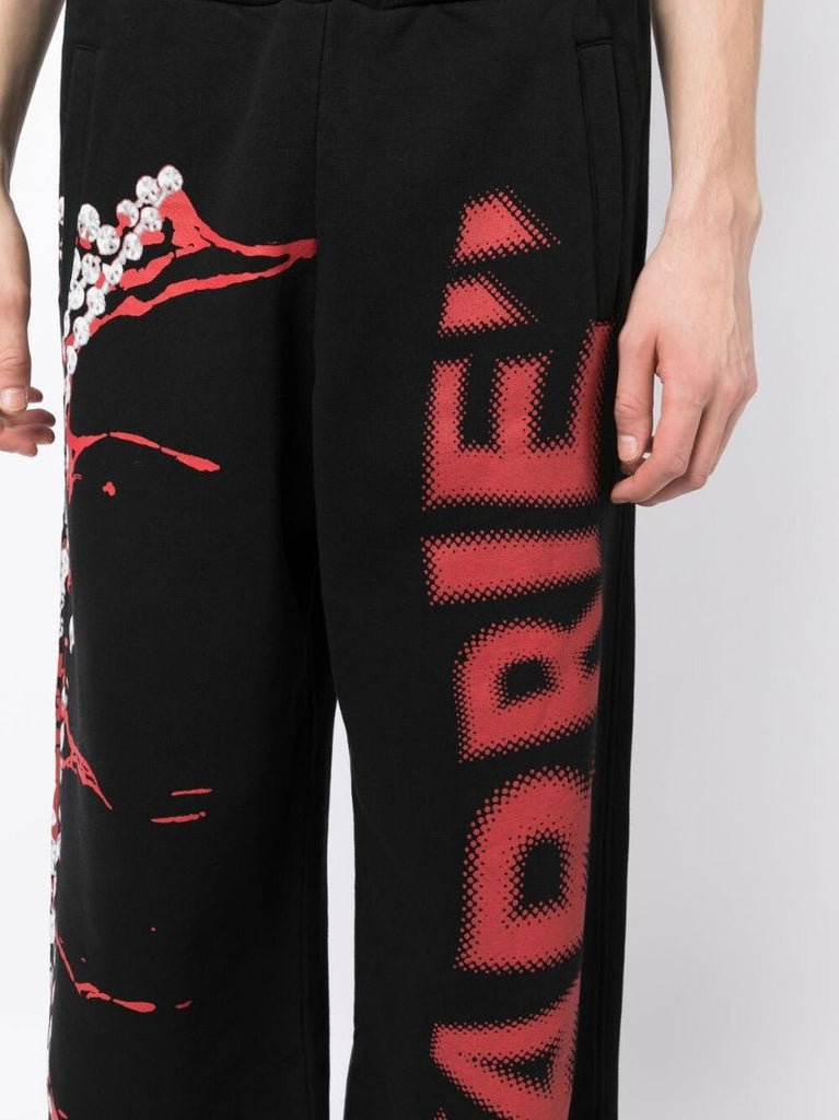 Black Carrie Graphic Print Track Pants