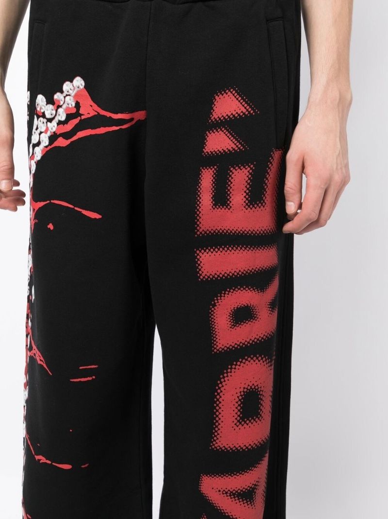 Black Carrie Graphic Print Track Pants