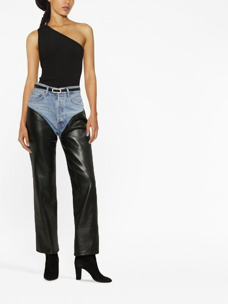 Black Harley Recycled Leather Jeans