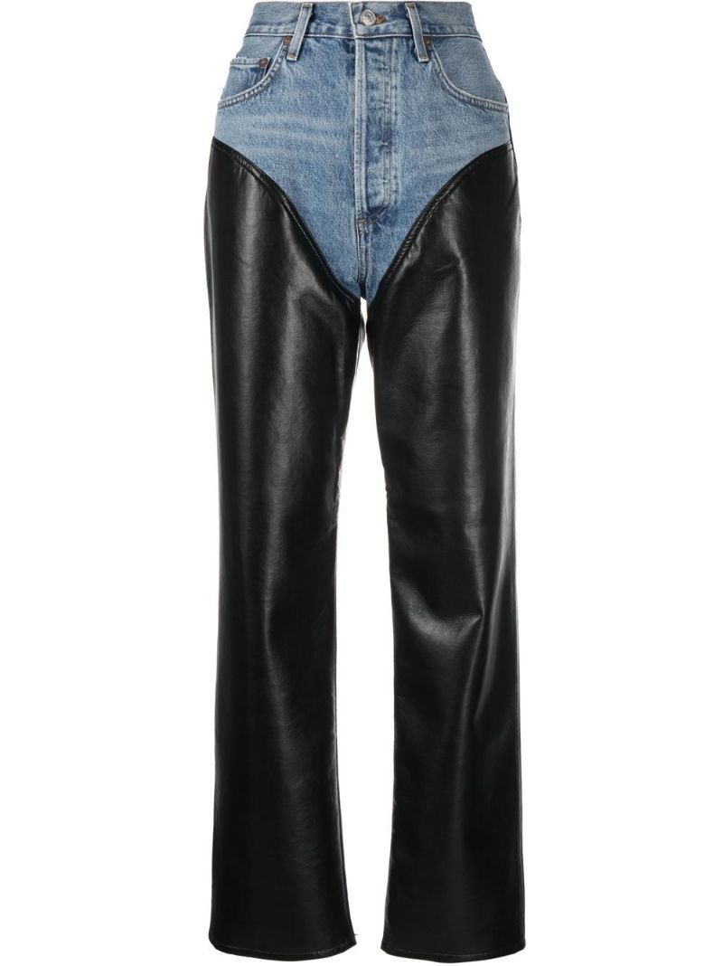 Black Harley Recycled Leather Jeans