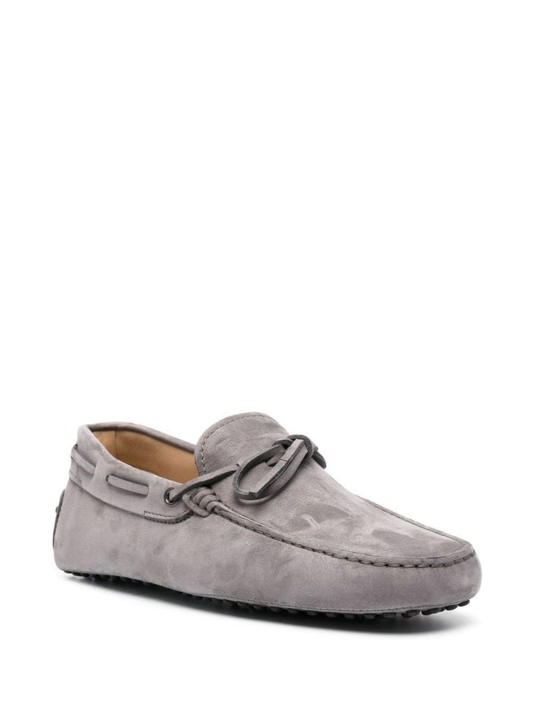 Grey Gommino Suede Loafers