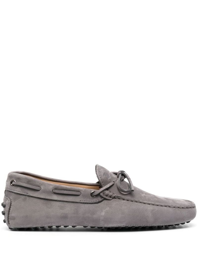 Grey Gommino Suede Loafers
